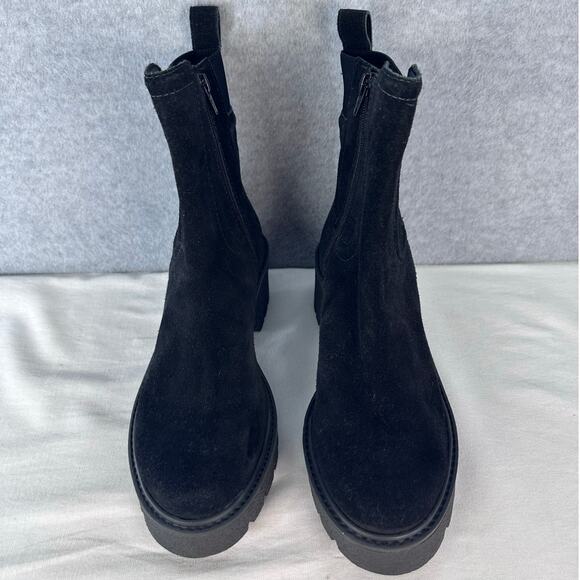 EUC Chelsea & Violet Women's sz 8.5 Lottie Black Suede Platform Chelsea Boots - Picture 3 of 11